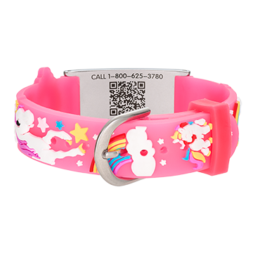QR Code Child Titanium Medical ID Bracelet Bright Pink, Bright Pink, large image number 2